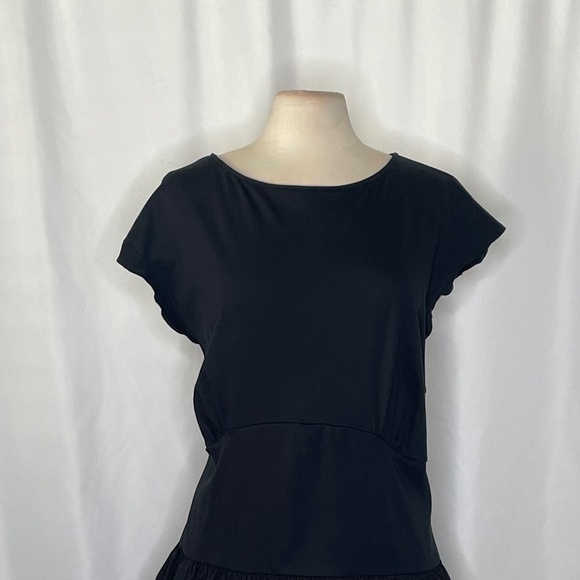 NWT!! J. CREW Bubble-Hem Mixy Dress Solid Black Mini Poplin Bubble Hem Preppy 3X - Picture 4 of 16